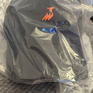 Black Cap with Orange Logo